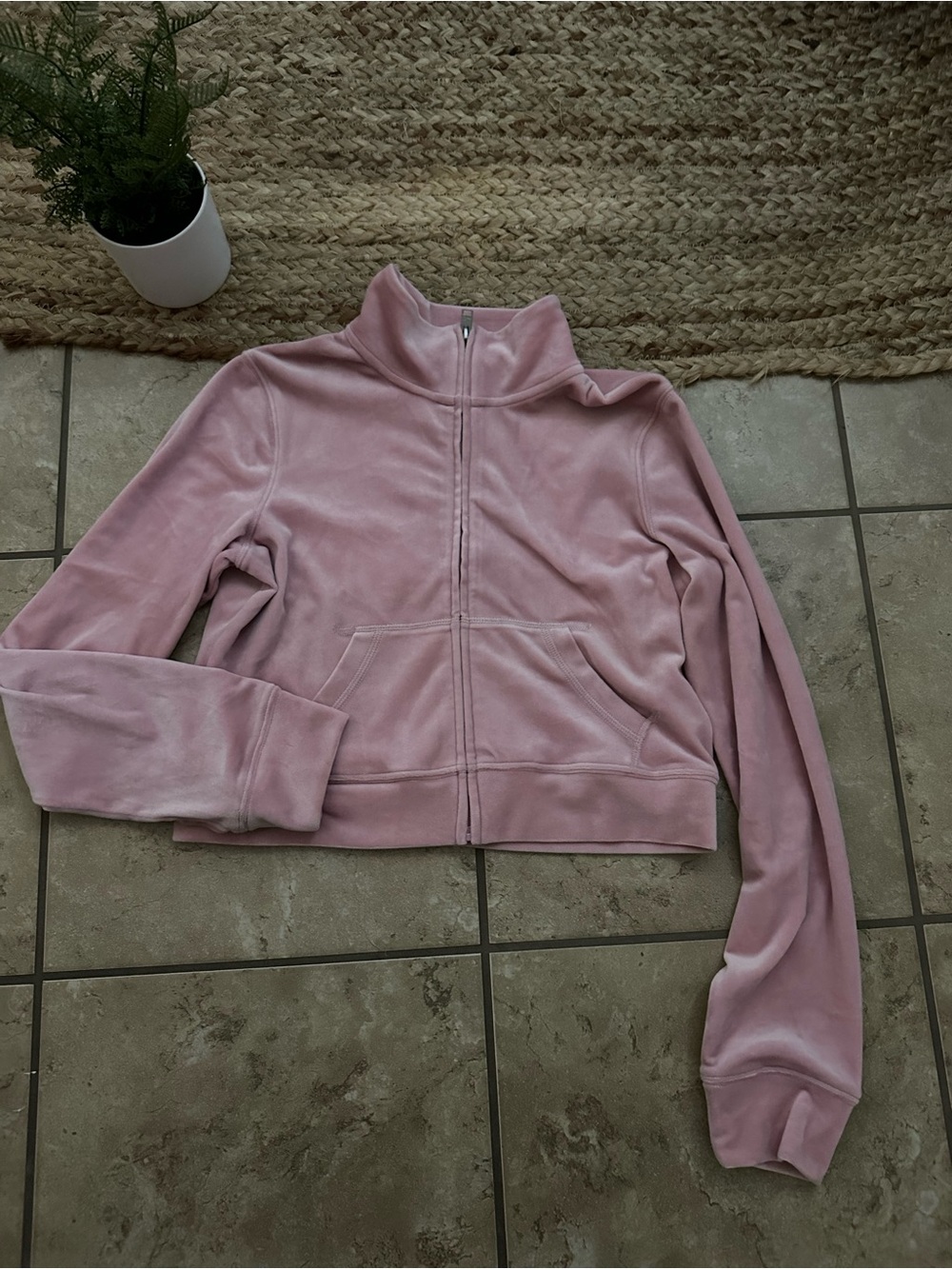 VELOUR FULL ZIP SWEATER